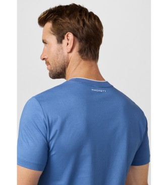 Hackett London T-shirt met blauw classic fit logo