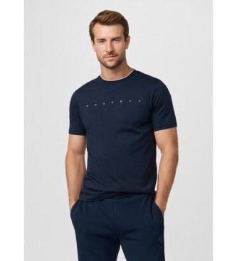 Hackett London T-shirt met marineblauw classic fit-logo