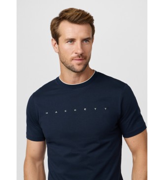 Hackett London T-shirt met marineblauw classic fit-logo