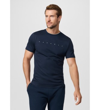 Hackett London T-shirt met marineblauw classic fit-logo