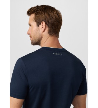 Hackett London T-shirt met marineblauw classic fit-logo
