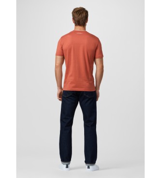 Hackett London T-shirt met klassiek logo oranje