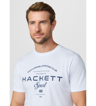 Hackett London Club graphic t-shirt with classic fit logo white