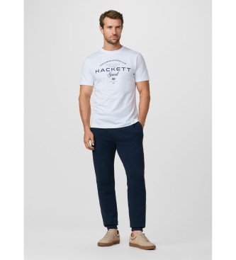 Hackett London Club graphic t-shirt with classic fit logo white