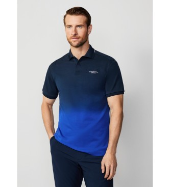 Hackett London Granatowa koszulka polo ombre