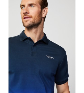 Hackett London Granatowa koszulka polo ombre