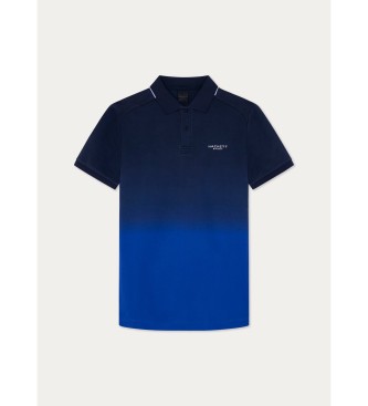 Hackett London Granatowa koszulka polo ombre