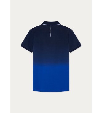 Hackett London Granatowa koszulka polo ombre