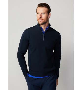 Hackett London Maglia con zip senza cuciture Navy Hs