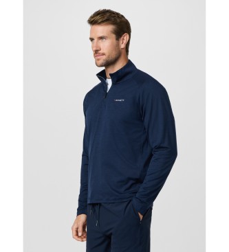 Hackett London Marin polotr�ja med kvarts dragkedja i smal passform