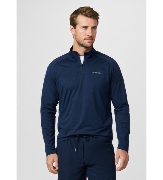 Hackett London Marin polotr�ja med kvarts dragkedja i smal passform