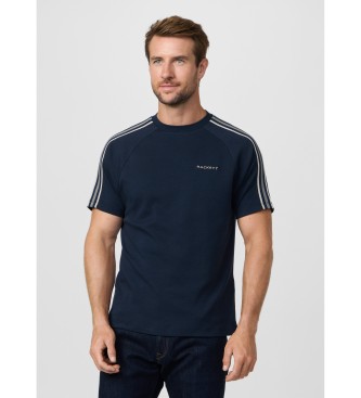 Hackett London T-shirt met navy classic fit-band