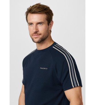 Hackett London T-shirt met navy classic fit-band