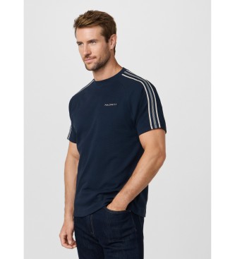 Hackett London T-shirt met navy classic fit-band