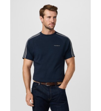 Hackett London T-shirt met navy classic fit-band