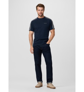 Hackett London T-shirt met navy classic fit-band