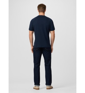Hackett London T-shirt met navy classic fit-band