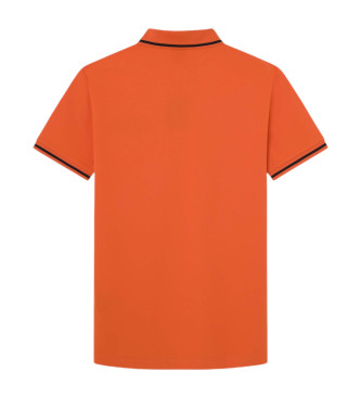 Hackett London Polo Hs Gestipt oranje