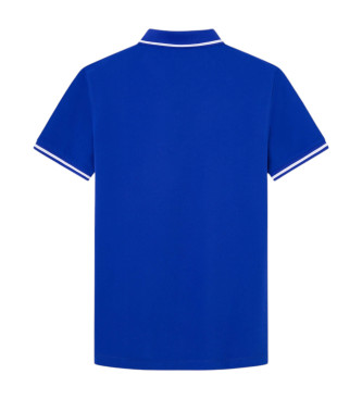 Hackett London Polo Hs Gestipt Blauw