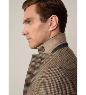 Hackett London Blazer beige con motivo Htooth