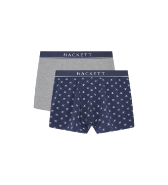 Hackett London Pack de 2 cales boxer Icon Tk azul-marinho, cinzento