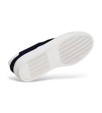 Hackett London Sneakers Idol Slip On in pelle blu navy