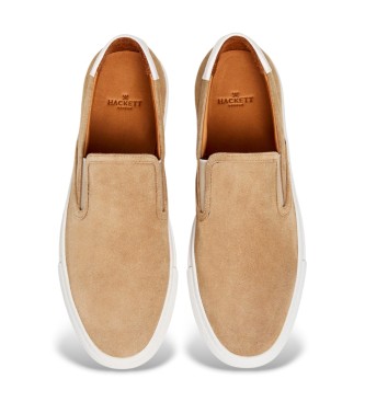 Hackett London Sneakers Idol Slip On in pelle beige