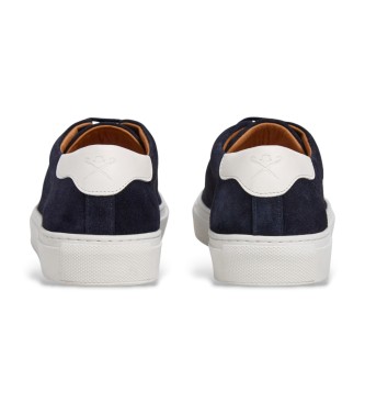 Hackett London Sneakers Idol in morbida pelle blu navy