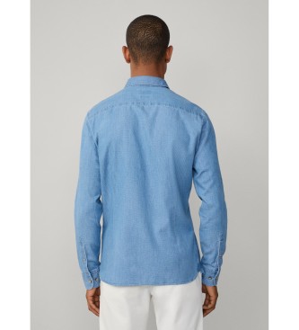 Hackett London Camisa azul Indigo Dobby
