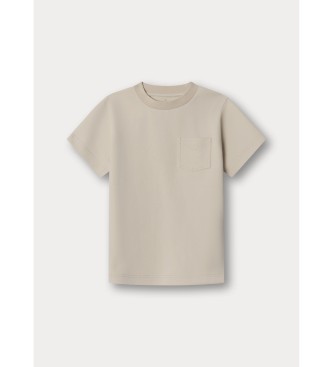 Hackett London Maglietta beige a trama intrecciata