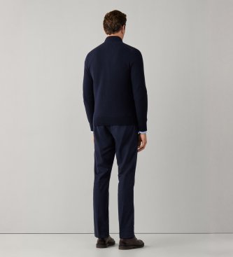 Hackett London Pull Baffle Woven Hyb bleu marine
