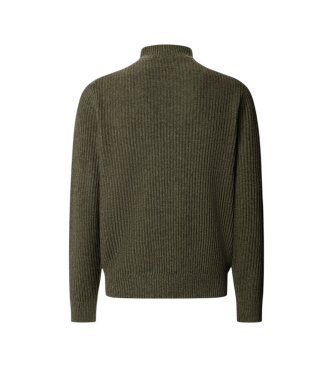Hackett London Maglione con cerniera Highland Stitch Hzip verde oliva