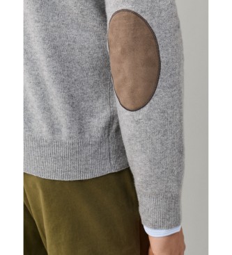 Hackett London Jersey con cremallera Merino Cash Mix Hzip gris