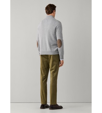 Hackett London Jersey con cremallera Merino Cash Mix Hzip gris