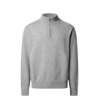 Hackett London Jersey con cremallera Merino Cash Mix Hzip gris