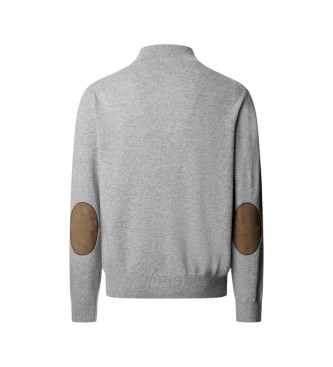 Hackett London Jersey con cremallera Merino Cash Mix Hzip gris