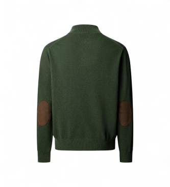 Hackett London Jersey con cremallera Merino Cash Mix Hzip verde