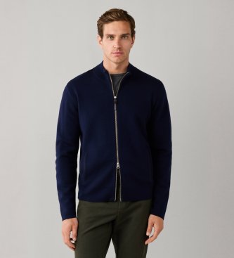 Hackett London Maglione con cerniera Milano Fzip blu navy