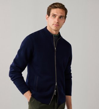Hackett London Maglione con cerniera Milano Fzip blu navy