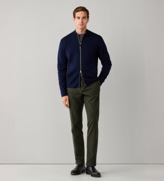 Hackett London Maglione con cerniera Milano Fzip blu navy