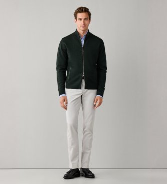 Hackett London Maglione con zip Milano Fzip verde