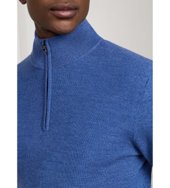 Hackett London Sr Stitch Hzip Pullover mit Reißverschluss, blau