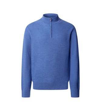 Hackett London Sr Stitch Hzip Pullover mit Reißverschluss, blau