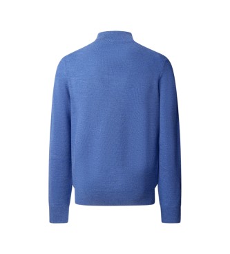 Hackett London Sr Stitch Hzip Pullover mit Reißverschluss, blau