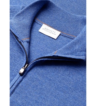 Hackett London Sr Stitch Hzip Pullover mit Reißverschluss, blau