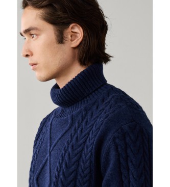 Hackett London Jersey de cuello alto Argyle marino