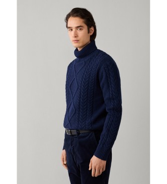 Hackett London Jersey de cuello alto Argyle marino