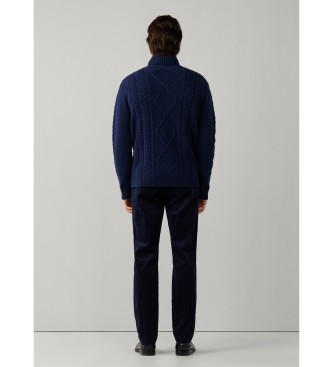 Hackett London Jersey de cuello alto Argyle marino