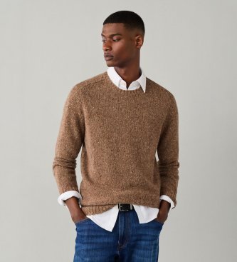 Hackett London Maglione Donegal Crew beige tetley