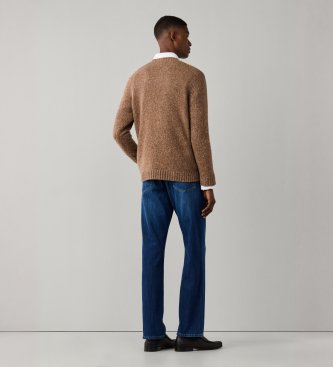 Hackett London Maglione Donegal Crew beige tetley
